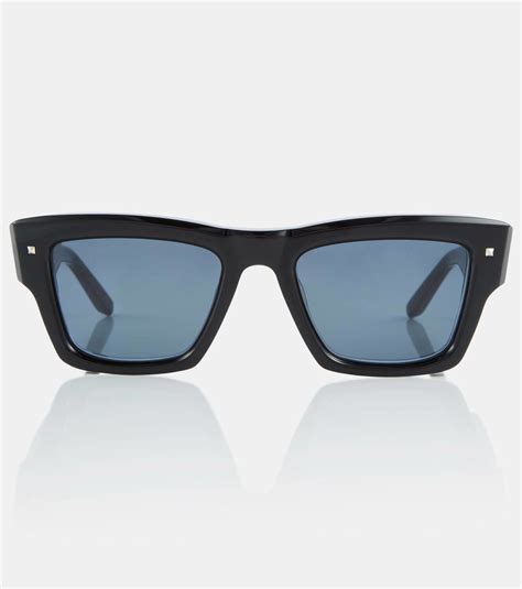 valentino square frame acetate sunglasses discount